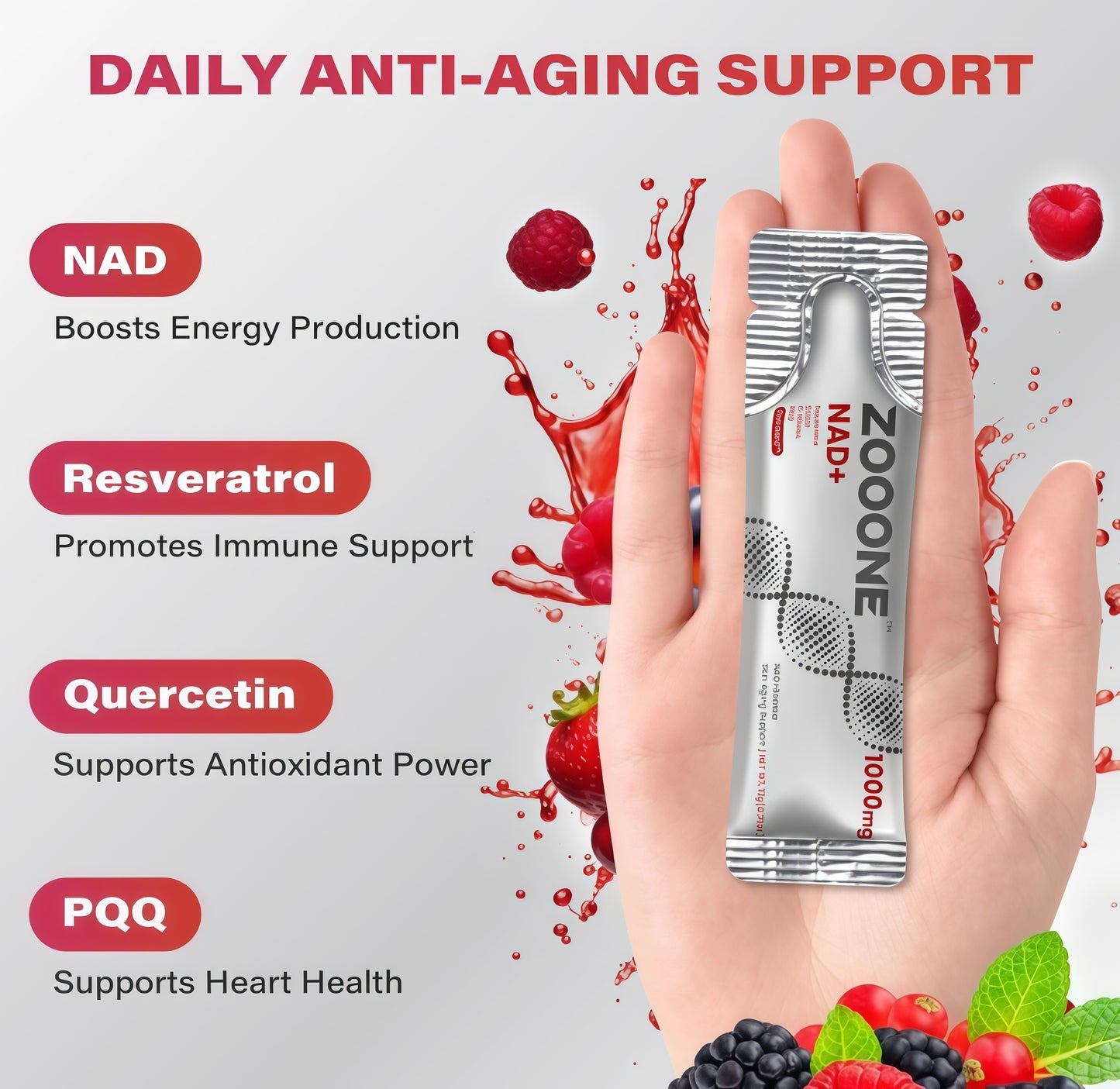 zooone-NAD+ Supplement 30pcs,Premium Nicotinamide Riboside &Resveratrol, DNA Repair & HealthyAging, Advanced NAD Supplement forMen & Women, Boosts Cellular Energy